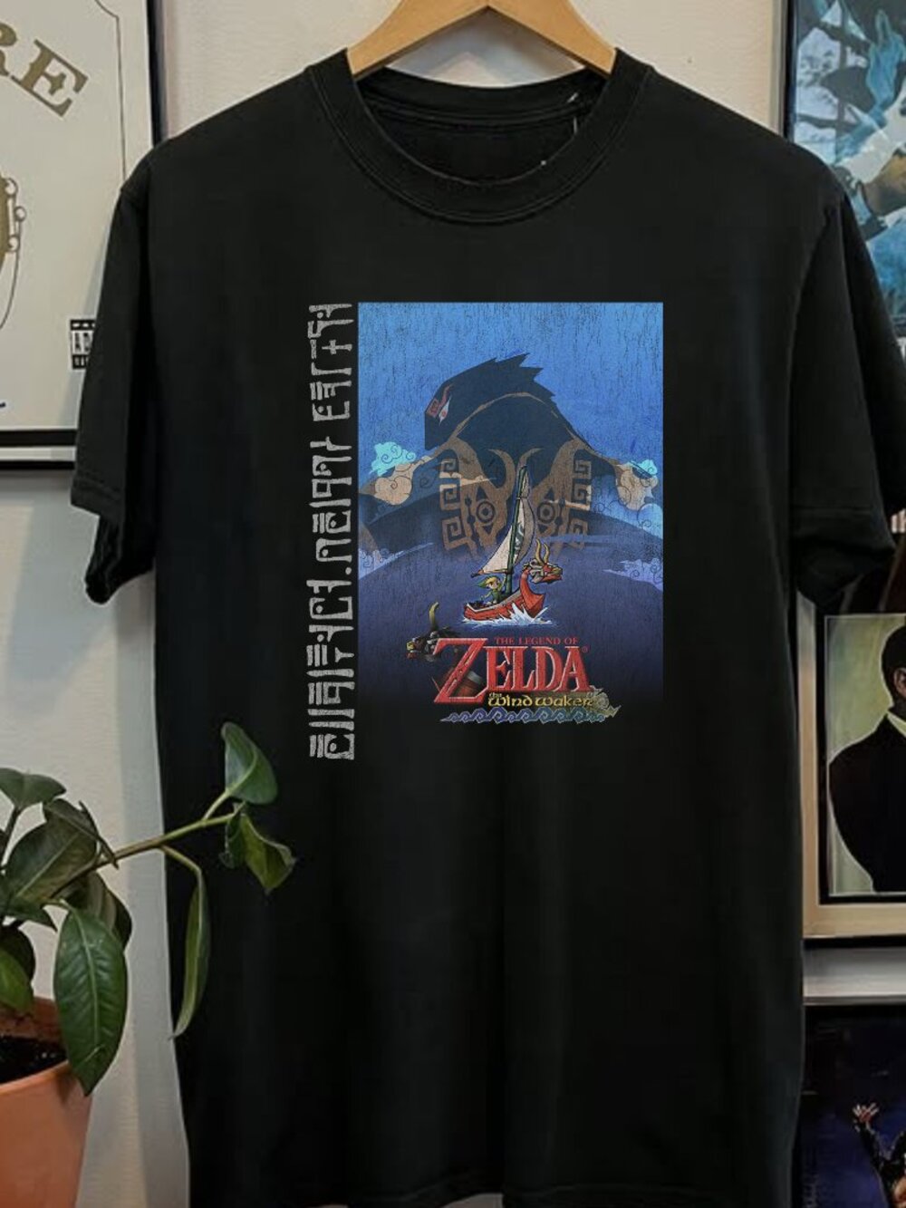 2002 The Legend of Zelda The Windwaker Washed Black Tee